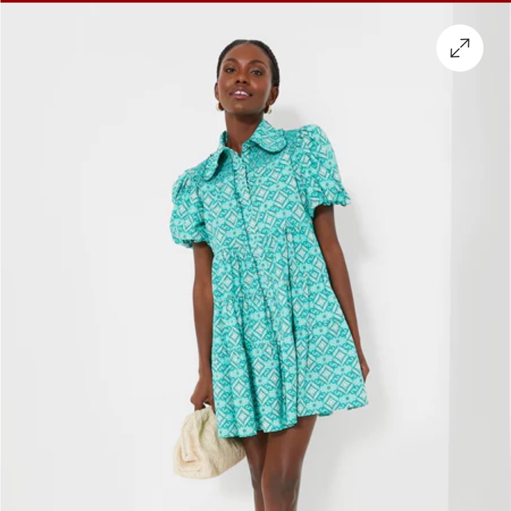 Hyacinth House Mint Green Geo Floral Graham Mini Dress - Picture 2 of 9